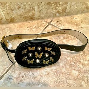 Steve Madden Black Leather Butterfly 🦋 Belt Bag